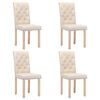 vidaXL Chaises &agrave; manger lot de 4 cr&egrave;me tissu