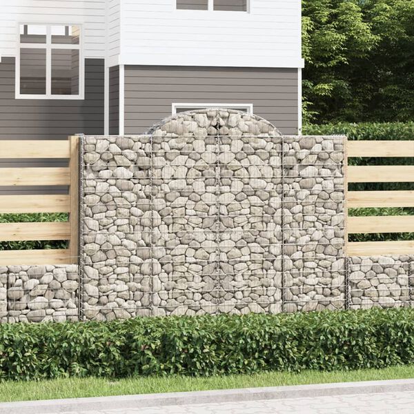 vidaXL Paniers &agrave; gabions arqu&eacute;s 3 pcs 200x50x160/180 cm Fer galvanis&eacute;