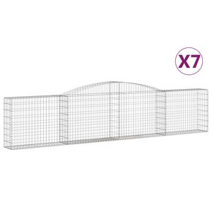 vidaXL Paniers &agrave; gabions arqu&eacute;s 7 pcs 400x30x80/100 cm Fer galvanis&eacute;