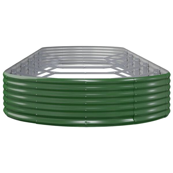vidaXL Lit sur&eacute;lev&eacute; de jardin Acier galvanis&eacute; 523x140x36cm Vert