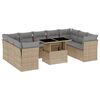 vidaXL Salon de jardin avec coussins 10 pcs beige r&eacute;sine tress&eacute;e