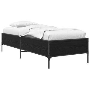 vidaXL Cadre de lit Ch&ecirc;ne noir 80 x 200 cm Bois d'ing&eacute;nierie