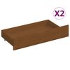vidaXL Cadre de lit avec 2 tiroirs Marron miel Bois de pin 180x200 cm