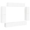 vidaXL Meuble TV 8 pc Blanc brillant