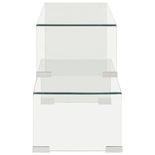 vidaXL Ensemble de table basse 2 pcs 90x30x20/110x30x40cm Verre trempé