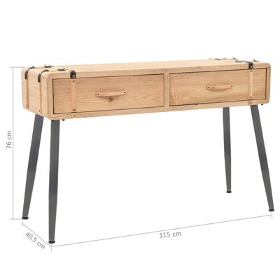 vidaXL Table console Bois massif de sapin 115 x 40,5 x 76 cm