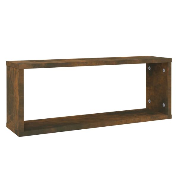 vidaXL &Eacute;tag&egrave;res murales cube 2 pcs Ch&ecirc;ne fum&eacute; 60x15x23 cm Bois