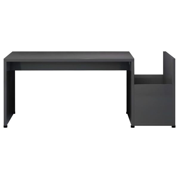 vidaXL Table basse Gris brillant 90x45x35 cm Bois d&rsquo;ing&eacute;nierie