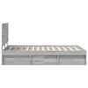vidaXL Cadre de lit Gris Sonoma 120 x 200 cm Bois de pin massif