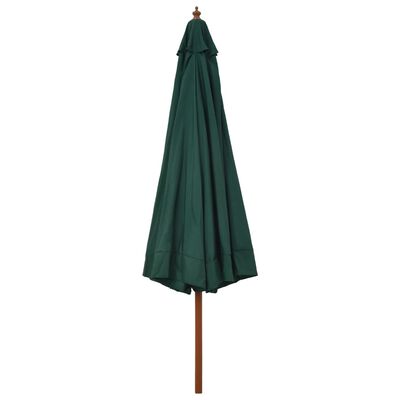 vidaXL Parasol avec mât en bois 330 cm Vert