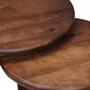 vidaXL Tables basses gigognes 3 pcs Marron fonc&eacute; Bois de mangue massif