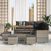 vidaXL Ensemble de canap&eacute; de jardin 9 pcs Gris polyrotin