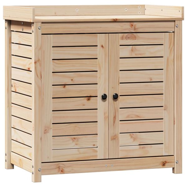 vidaXL Table de rempotage et &eacute;tag&egrave;res 82,5x50x86,5 cm bois massif pin