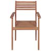 vidaXL Chaises de jardin empilables avec coussins lot de 8 Teck solide