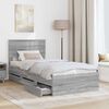 vidaXL Cadre de lit Gris Sonoma 75 x 190 cm Bois Ing&eacute;nierie