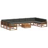 vidaXL Ensemble de canap&eacute;s d'ext&eacute;rieur 11 pcs Naturel et Anthracite