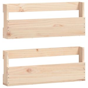 vidaXL &Eacute;tag&egrave;res &agrave; chaussures murales 2 pcs 59x9x23 cm Pin massif