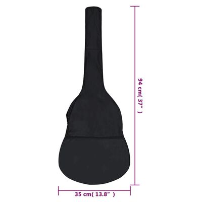 vidaXL Sac de guitare classique 3/4 Noir 94x35 cm Tissu