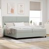 vidaXL Lit &agrave; ressort LED avec matelas Gris clair 200 x 200 cm tissu