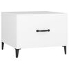 vidaXL Table basse avec pieds en m&eacute;tal Blanc 50x50x40 cm