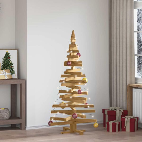vidaXL Arbres de No&euml;l avec support Marron 150 cm Bois massif en pin