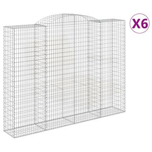 vidaXL Paniers &agrave; gabions arqu&eacute;s 6 pcs 300x50x220/240 cm fer galvanis&eacute;