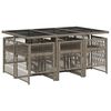 vidaXL Ensemble &agrave; manger de jardin et coussins 7 pcs gris rotin