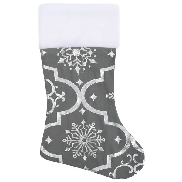 vidaXL Jupe de sapin de Noël de luxe avec chaussette Gris 90 cm Tissu