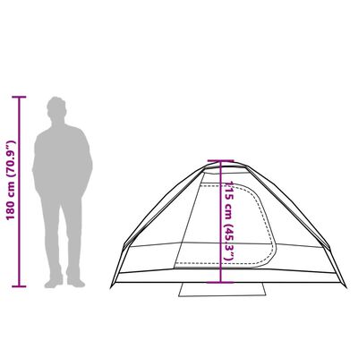 vidaXL Tente de camping à dôme 2 personnes tissu occultant imperméable