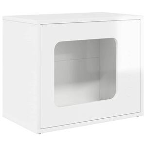 vidaXL Maison pour chat Blanc brillant 51 x 30 x 42,5 cm