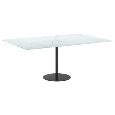 vidaXL Dessus de table Blanc 100x62 cm 8 mm Verre trempé design marbre