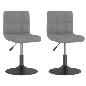 vidaXL Chaises pivotantes &agrave; manger lot de 2 gris clair velours