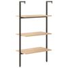 vidaXL &Eacute;tag&egrave;re inclin&eacute;e 3 niveaux Marron clair et noir 64x35x120,5 cm