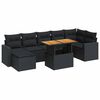 vidaXL Salon de jardin 8 pcs avec coussins noir r&eacute;sine tress&eacute;e