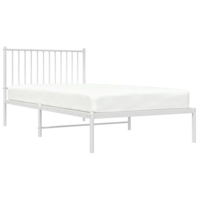 vidaXL Cadre de lit métal sans matelas et tête de lit blanc 100x200 cm