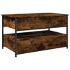 vidaXL Table basse ch&ecirc;ne fum&eacute; 85x50x50 cm bois d'ing&eacute;nierie et m&eacute;tal