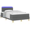 vidaXL Lit &agrave; ressort LED avec bandes LED Gris fonc&eacute; 120 x 190 cm tissu