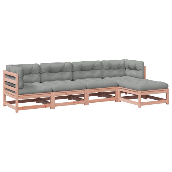 vidaXL Salon de jardin 5 pcs et coussins bois massif sapin de douglas