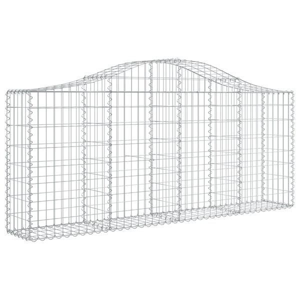 vidaXL Paniers &agrave; gabions arqu&eacute;s 15 pcs 200x30x80/100 cm Fer galvanis&eacute;