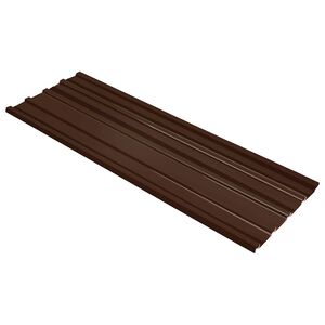 vidaXL Panneau de toiture 12 pc Marron 129 x 45 cm Acier galvanis&eacute;