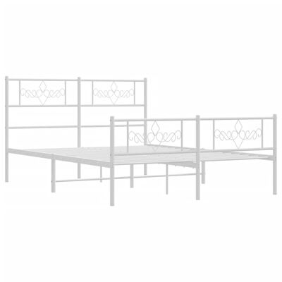 vidaXL Cadre de lit métal sans matelas et pied de lit blanc 120x190 cm