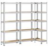 vidaXL &Eacute;tag&egrave;res de rangement &agrave; 5 niveaux 3 pcs acier bois d'ing&eacute;nierie