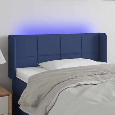 vidaXL Tête de lit à LED Bleu 93x16x78/88 cm Tissu