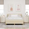 vidaXL Lit &agrave; ressorts avec matelas Cr&egrave;me 140 x 190 cm tissu