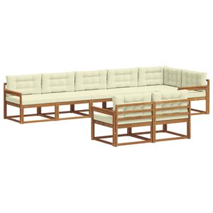 vidaXL Ensemble de canap&eacute;s d'ext&eacute;rieur 8 pcs Naturel et Cr&egrave;me