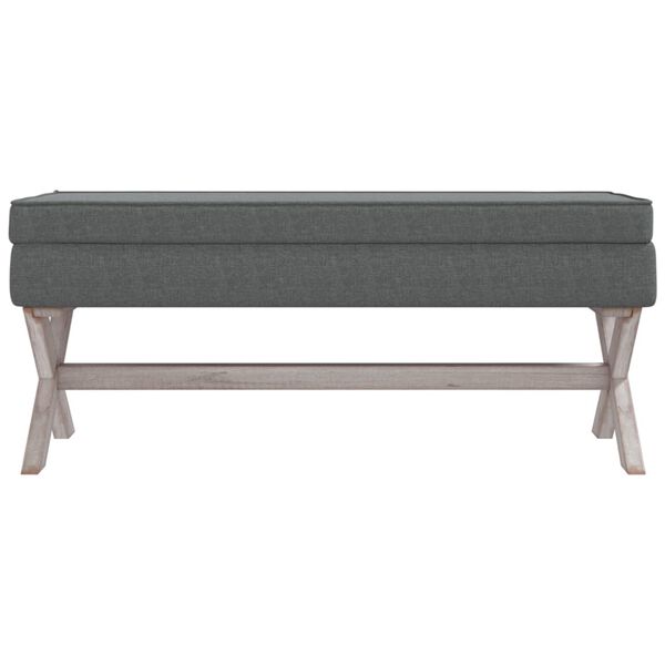 vidaXL Tabouret de rangement Gris fonc&eacute; 110x45x49 cm Tissu