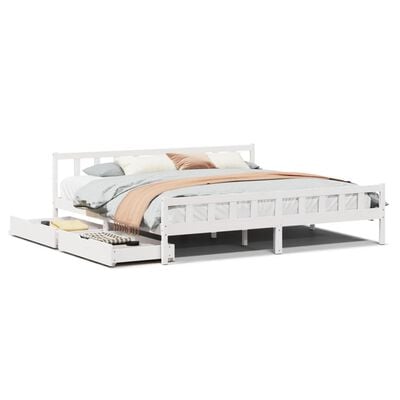 vidaXL Cadre de lit sans matelas blanc 180x200 cm bois massif de pin