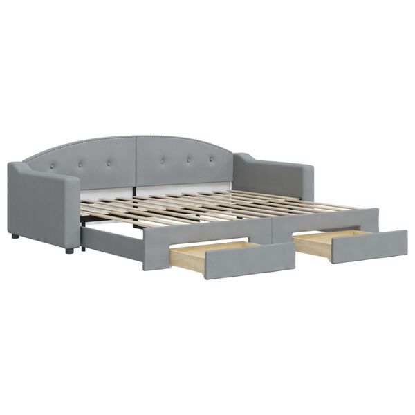 vidaXL Lit de jour avec gigogne et tiroirs sans matelas 90x200 cm