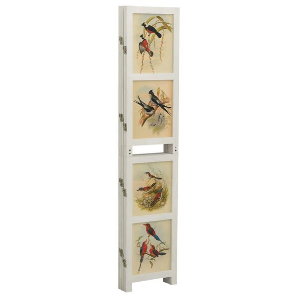 vidaXL Cloison de s&eacute;paration 5 panneaux Blanc 178x165 cm Bois solide