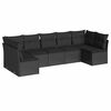 vidaXL Salon de jardin 7 pcs avec coussins noir r&eacute;sine tress&eacute;e